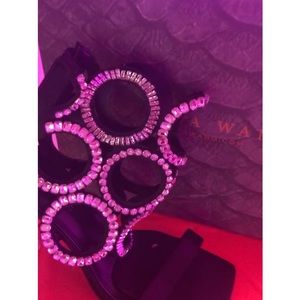 Sexy women Heels Silver and Black with skinny silver heel